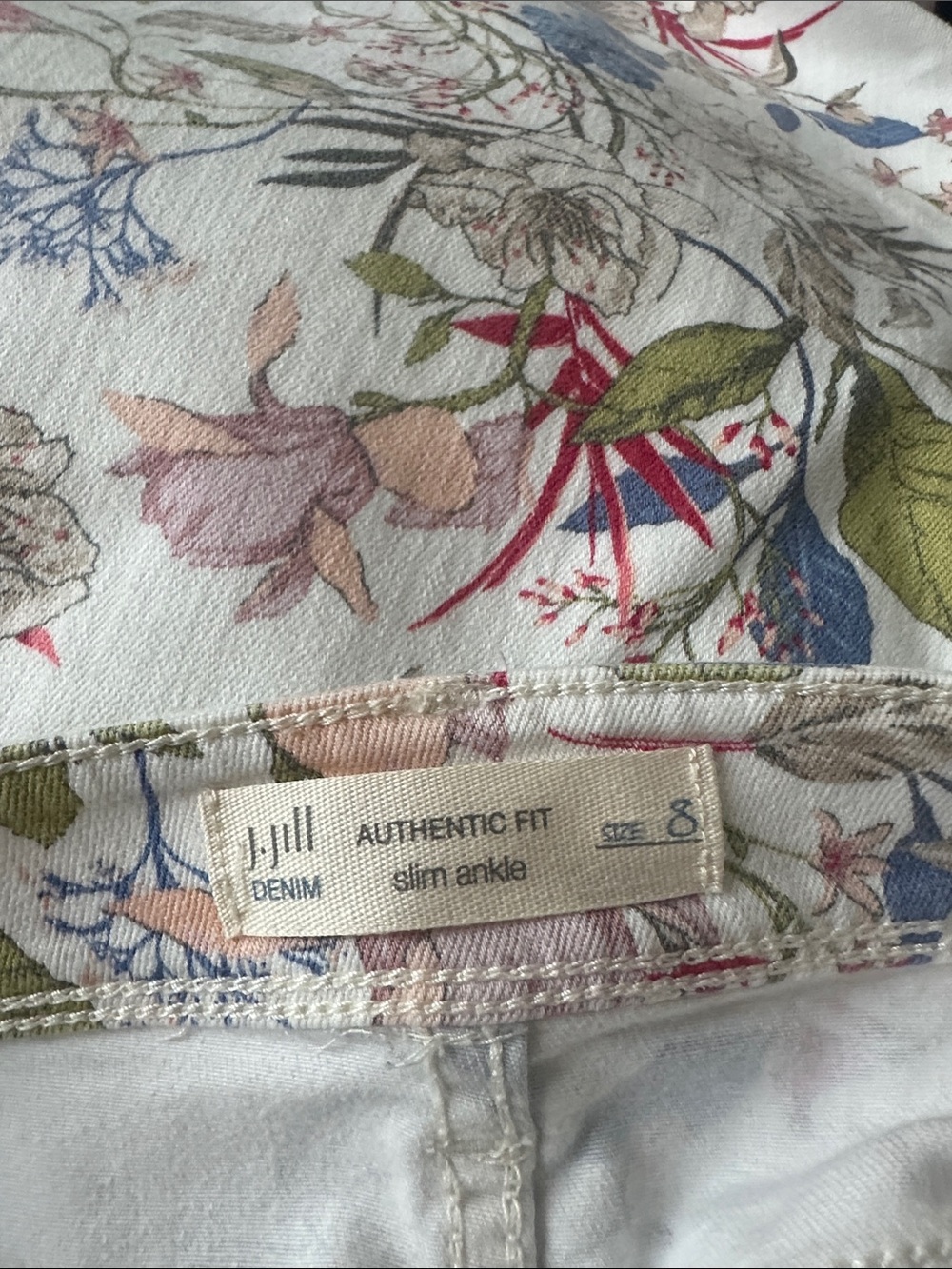 Floral Skinny Women’s Jeans - White Multi - Picture 8 of 8